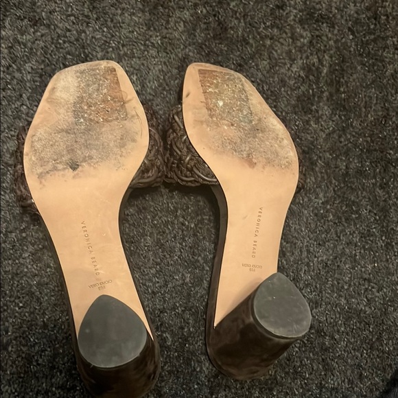 Brown Woven Heeled Sandals by Veronica Beard - Picture 4 of 5